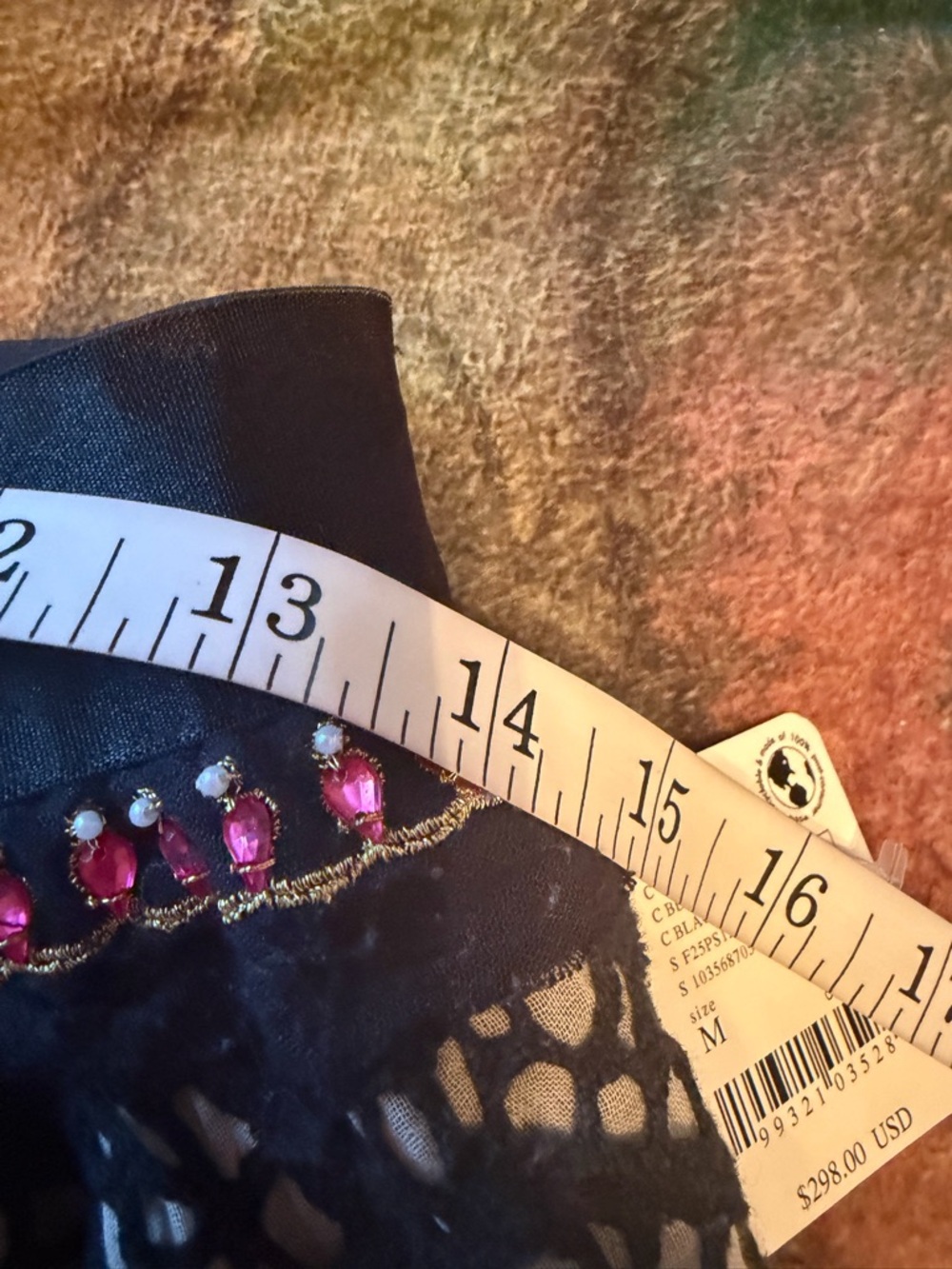 Free People Black & Gold Embellished Patchwork Maxi Skirt - Picture 4 of 4